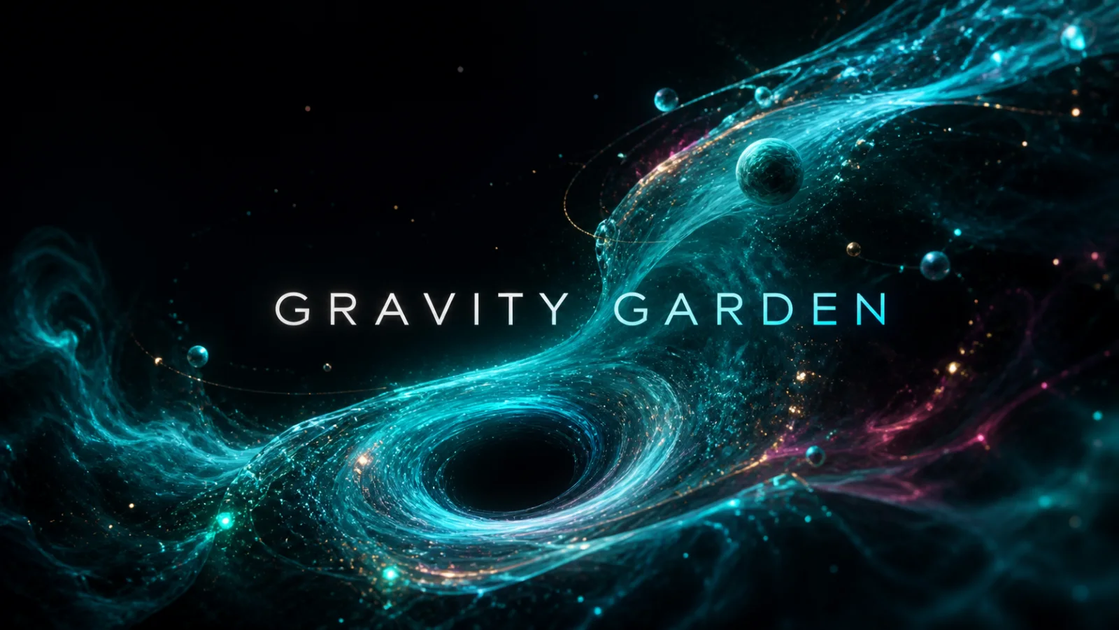 유체와 입자, 빛이 중력장처럼 흐르는 GRAVITY GARDEN 화면